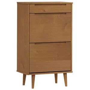 vidaXL Skoskap MOLDE brun 59,5x35x103 cm heltre furu