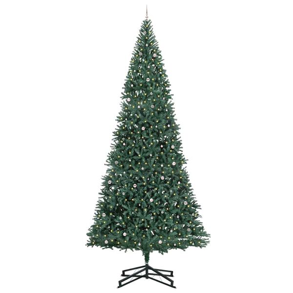 vidaXL Kunstig Forh&aring;ndsbelyst Juletre med Ballettsett gr&oslash;nn 500 cm PVC