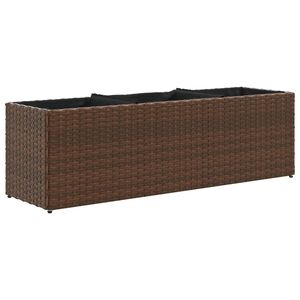 vidaXL Plantekasse med 3 potter brun 105x30x32 cm polyrotting