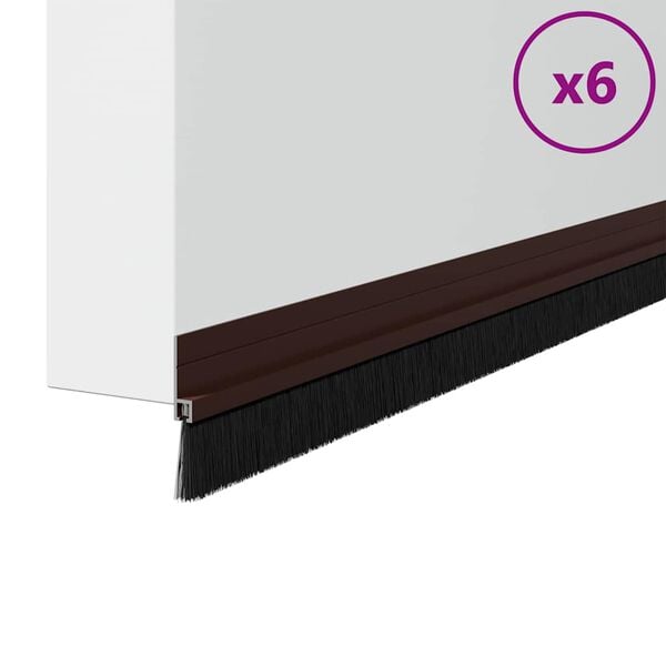 vidaXL Selvh&auml;ftende d&oslash;rb&oslash;rstetninger 6 pcs Brun 100 cm