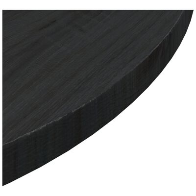 vidaXL Bordplate svart Ø60x2,5 cm heltre furu