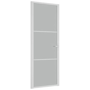 vidaXL Innerd&oslash;r 76x201,5 cm hvit matt glass og aluminium