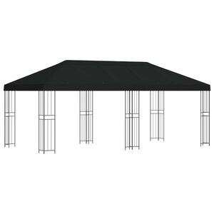 vidaXL Paviljong med sidevegger 6 x 3 m Svart Polyester og st&aring;l 190