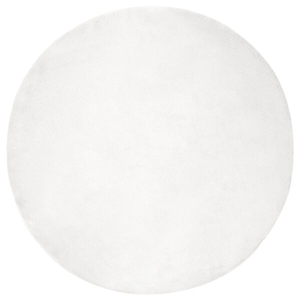 vidaXL Kunstpels Kanin Teppe Olite Hvit &Oslash; 200 cm Polyester