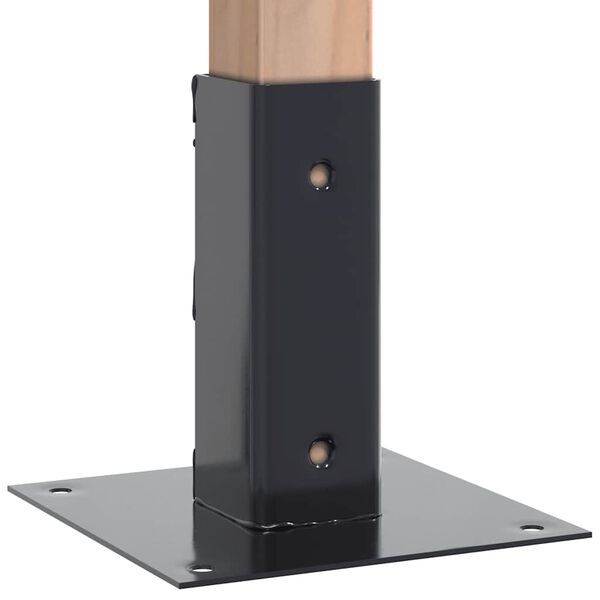 vidaXL Stolpebunner firkantet 4 stk 51x51 mm pulverlakkert st&aring;l