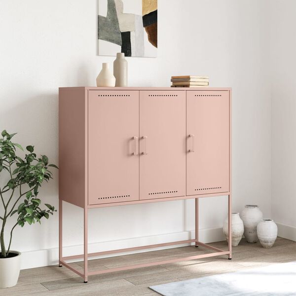 vidaXL Highboard rosa 100,5x39x107 cm st&aring;l
