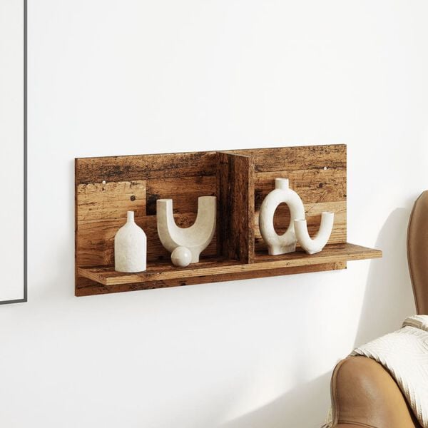 vidaXL Veggskap 70x16,5x30 cm gammelt tre konstruert tre