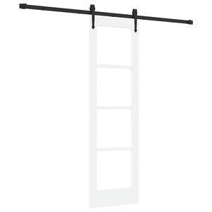 vidaXL Skyved&oslash;r ORKDAL Hvit 61 x 198,5 cm Massivt furutre og glass