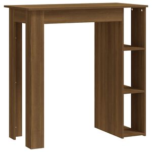 vidaXL Barbord med hylle brun eik 102x50x103,5 cm konstruert tre
