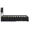 vidaXL Sengestamme med skuff Svart Eik 100 x 200 cm Konstruert tre