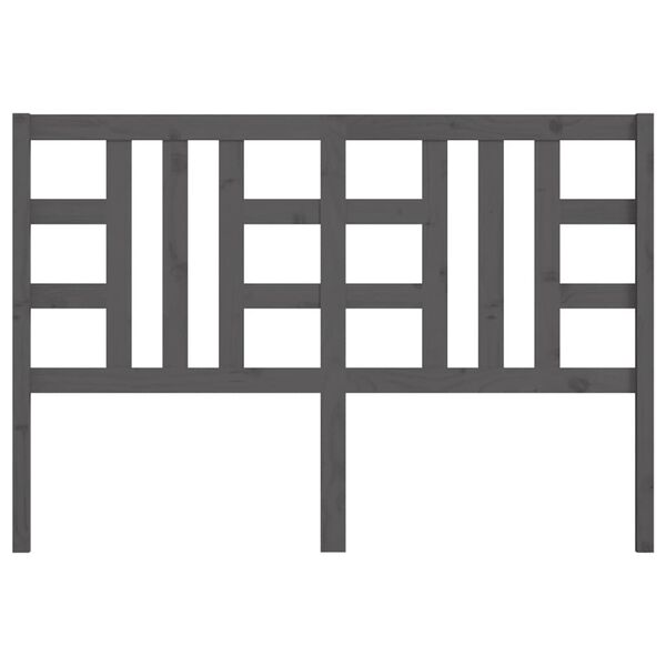 vidaXL Sengegavl grå 166x4x100 cm heltre furu