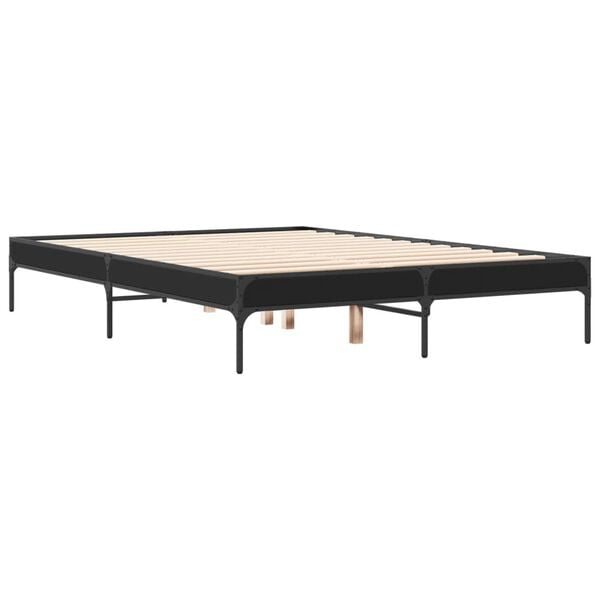 vidaXL Sengeramme svart 135x190 cm konstruert tre og metall