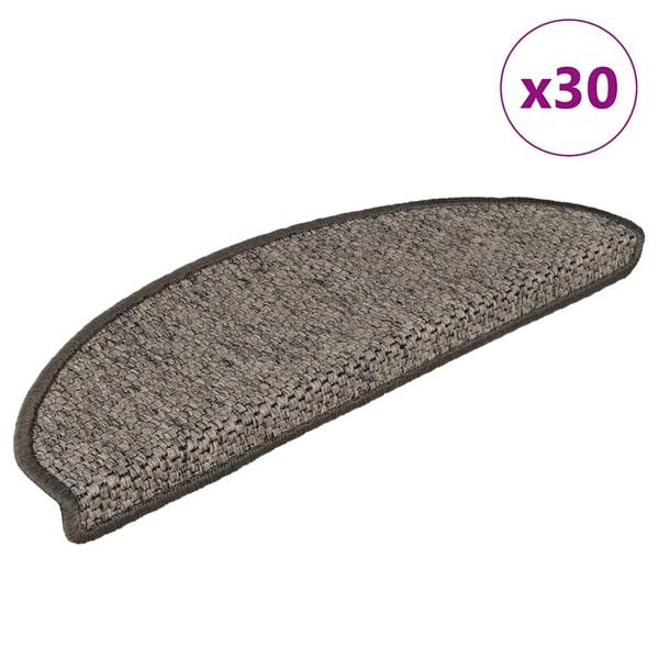 vidaXL Selvklebende trappematter sisal 30 stk 65x21x4 cm gr&aring; og beige