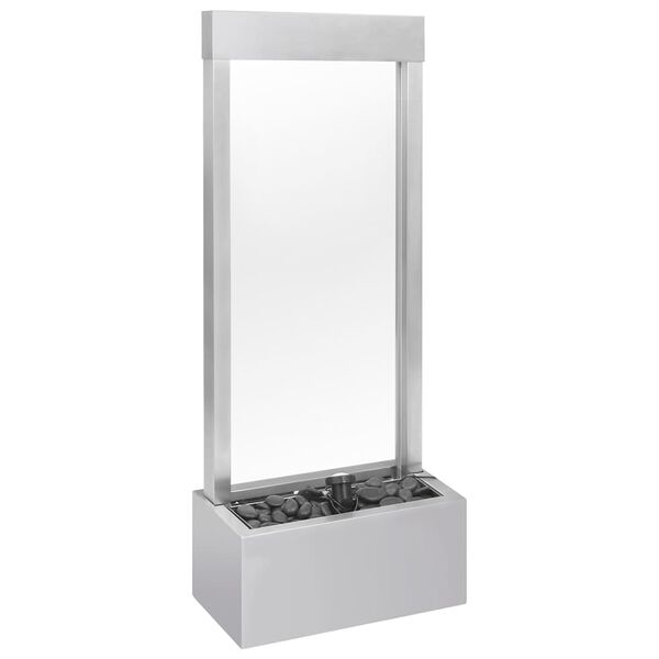 vidaXL Hagefontene s&oslash;lv 39x22x108,5 cm rustfritt st&aring;l