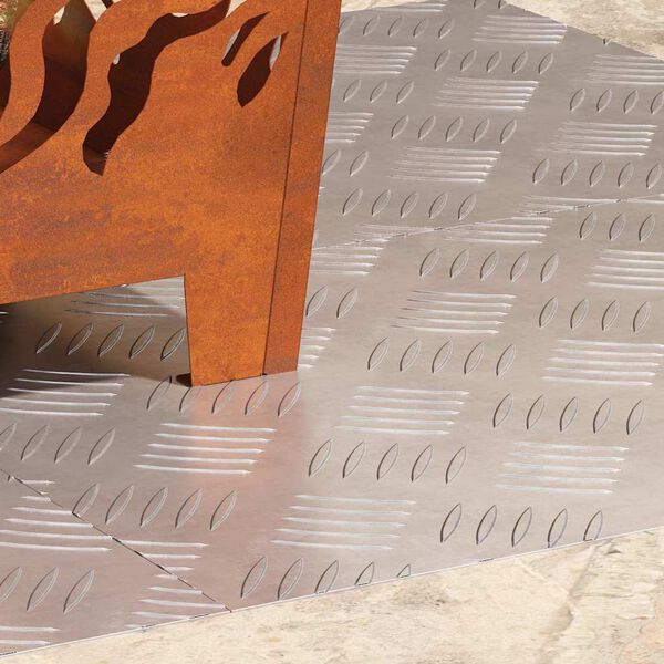 vidaXL Trinn Rektangul&aelig;r 4 pcs s&oslash;lv 60 x 40 cm Aluminium