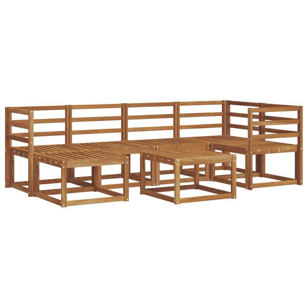 vidaXL Utend&oslash;rs sofa-sett 7 pcs Naturlig Solid akasietre