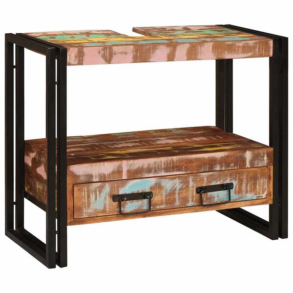 vidaXL Sminkeskap Flerfarget 71 x 33 x 58 cm Massiv Reclaim Tre