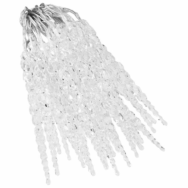 vidaXL Julelys istappformet 40 stk varmhvit akryl fjernkontroll