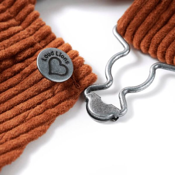 Snekkerbukser for barn kordfl&oslash;yel konjakk 128