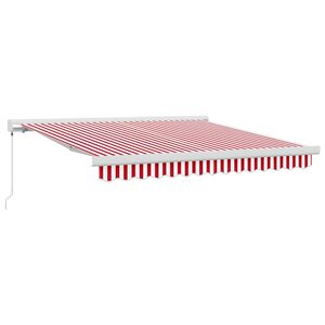 vidaXL Innvendbar Markise R&oslash;d og Hvit 300 x 250 cm Stoff og Metall