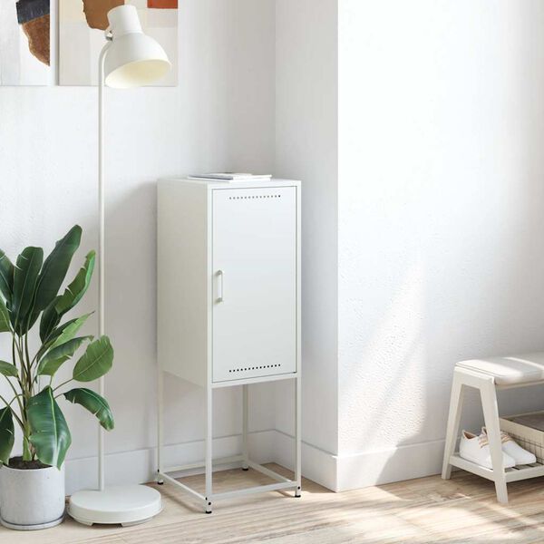 vidaXL Highboard hvit 36x39x107 cm st&aring;l