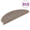 vidaXL Selvklebende trappematter sisal 15 stk 65x21x4 cm m&oslash;rk beige