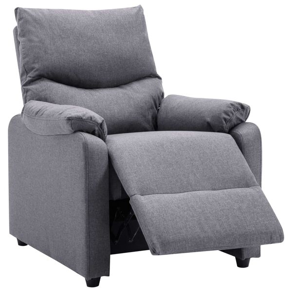 vidaXL Hvilestol lysegr&aring; stoff