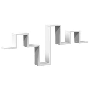 vidaXL Vegghylle hvit 104,5x10x43 cm sponplate