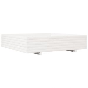 vidaXL Plantekasse hvit 110x110x26,5 cm heltre furu