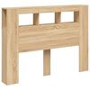vidaXL Sengegavl sonoma eik 140x18,5x103,5 cm konstruert tre