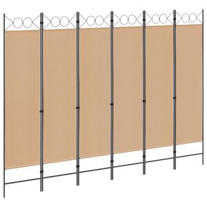 vidaXL 6-Panels Romdeler Beige 240 x 180 cm Stoff