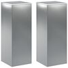 vidaXL Planteholder 2 pcs S&oslash;lv 30 x 30 x 80 cm Rustfritt st&aring;l