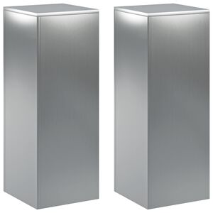 vidaXL Planteholder 2 pcs S&oslash;lv 30 x 30 x 80 cm Rustfritt st&aring;l