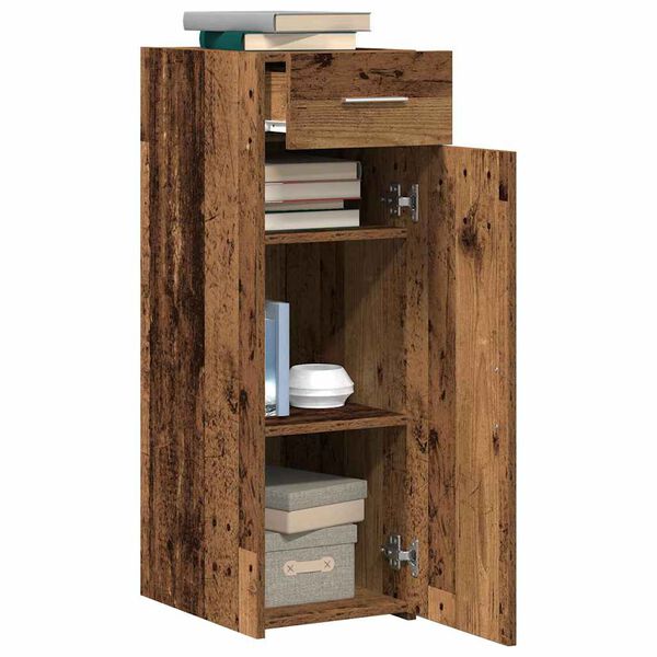 vidaXL Serviesskap med skuff Gammelt tre 30 x 42,5 x 93 cm