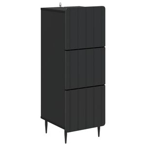 vidaXL Skuffeskap Svart 33 x 34,5 x 92 cm Konstruert tre