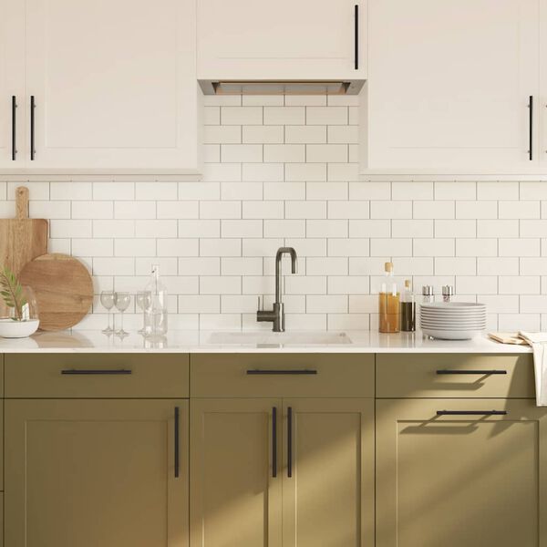 vidaXL Skaphåndtak 10 stk svart 160 mm rustfritt stål