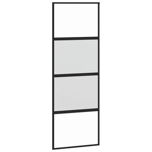 vidaXL Skyved&oslash;r svart 76x205 cm herdet glass og aluminium
