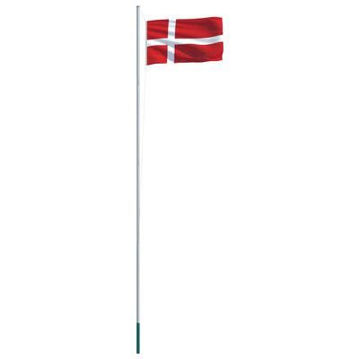 vidaXL Dansk flagg og stang aluminium 6,2 m