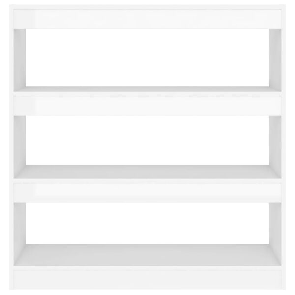 vidaXL Bokhylle/romdeler h&oslash;yglans hvit 100x30x103 cm
