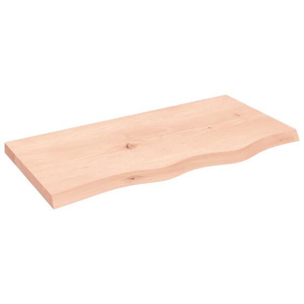 vidaXL Benkeplate til bad 80x40x(2-4) cm ubehandlet heltre