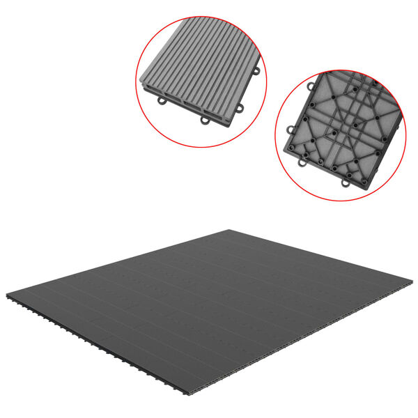 vidaXL Fliser 34 stk for Intex Bestway Spa WPC 255x210 cm grå