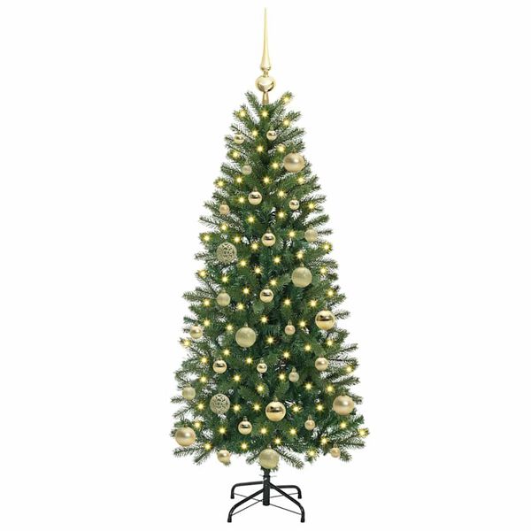 vidaXL Kunstig juletre med 150 LED med stativ gr&oslash;nn 120 cm PE og PVC