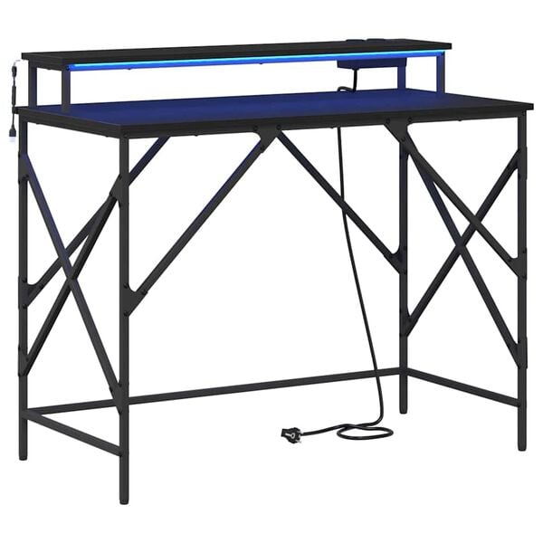 vidaXL Skrivebord Svart Eik 100 x 50 x 86,5 cm Konstruert tre