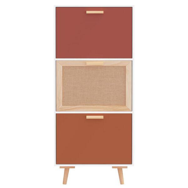 vidaXL Skoskap hvit 52x25x120 cm konstruert tre