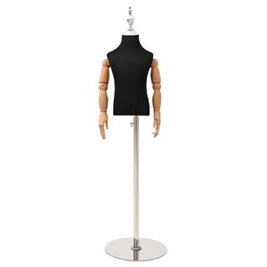 vidaXL Justerbar 120-157 cm Mannequin med Base Unisex PP Svart