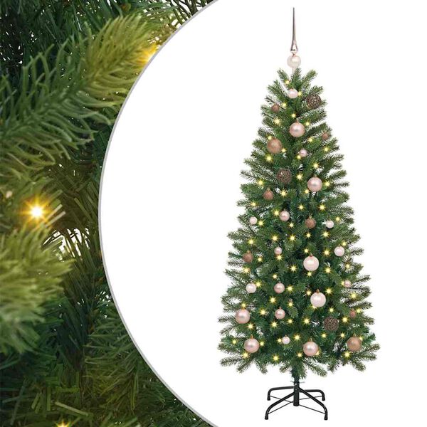 vidaXL Kunstig juletre med 150 LED med stativ gr&oslash;nn 150 cm PE og PVC
