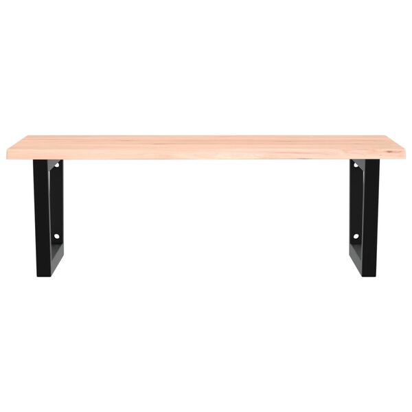 vidaXL Servanthylle veggmontert st&aring;l og heltre eik