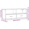 vidaXL TV-benk brun eik 100x31x39,5 cm konstruert tre og metall