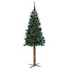 vidaXL Slim juletre med 300 LED gr&oslash;nn 180 cm PVC og Massivt Furu tre