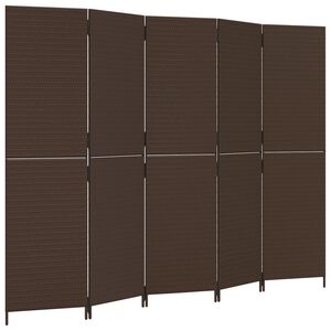 vidaXL Romdeler 5 paneler brun polyrotting